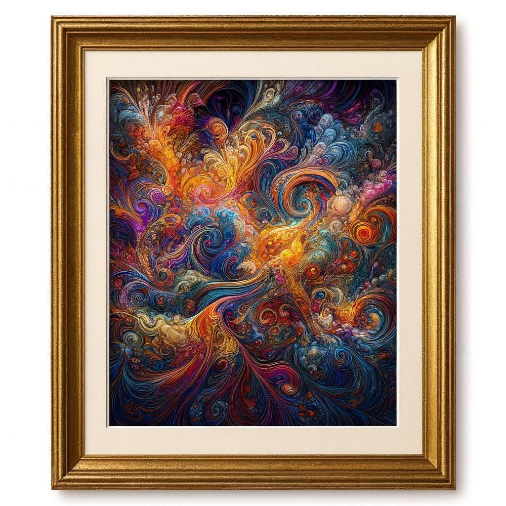 Colorful Abstract Swirl Art • Psychedelic Wall Art • Modern Home Decor • Printable Artwork
