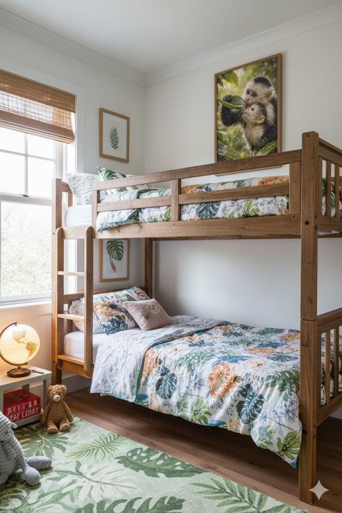 Capuchin Monkey Art | Mother and Baby Rainforest Nursery Art (Digital Download)