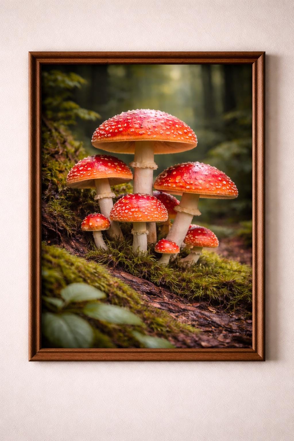 Fly Agaric Mushroom Wall Art Printable | Amanita Muscaria Fungi Art | Red Toadstool Forest Decor | Cottagecore Wall Art | Instant Download