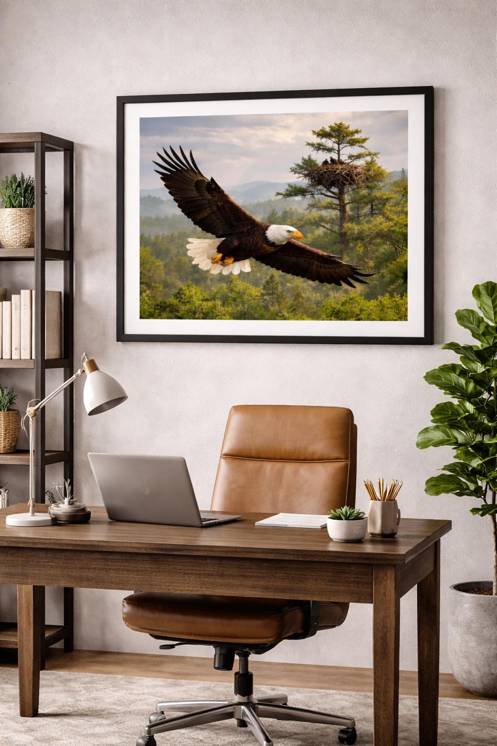 Bald Eagle Flying Wall Art, Eagle in Flight Wildlife Art, Realistic Bird Wall Decor, Nature Printable Digital Download