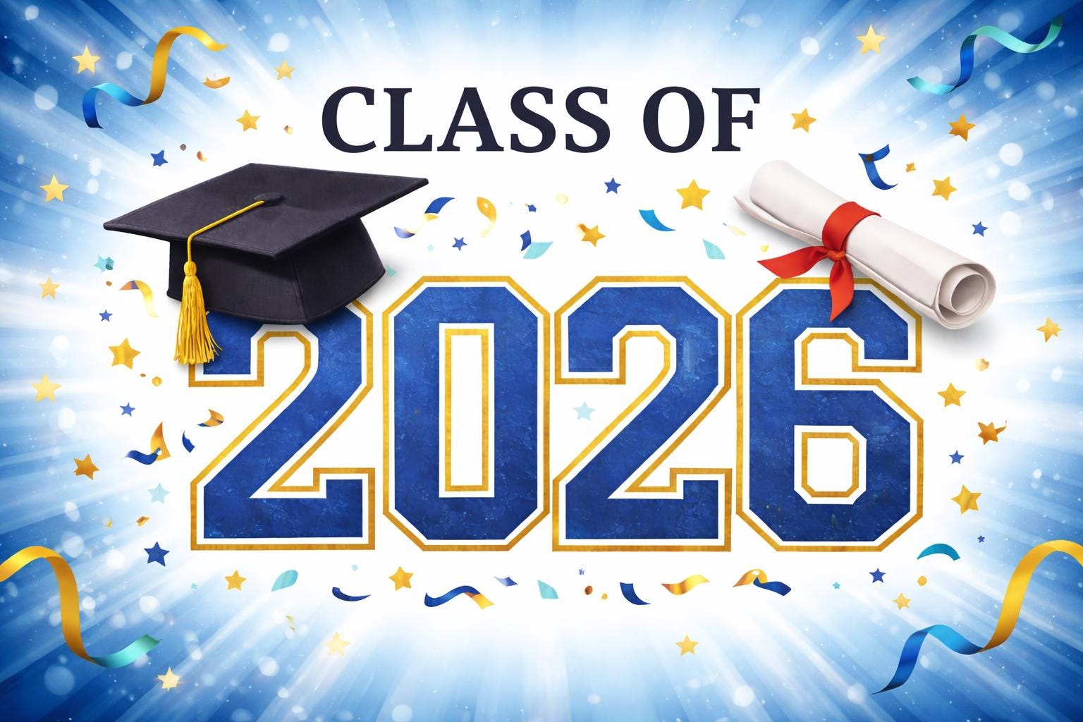 Graduation 2026 Banner Printable, Class of 2026 Graduation Party Banner, Congrats Grad Decor, Instant Download