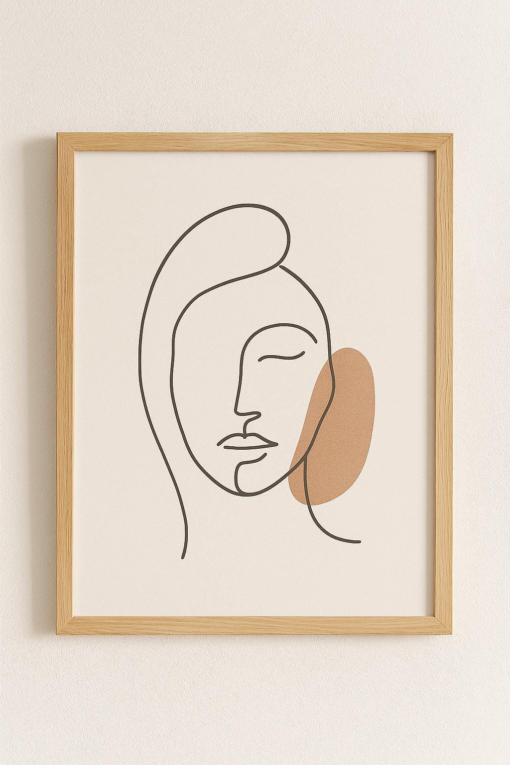 Abstract Line Art Face Print | Modern Boho Wall Decor (Digital Download)