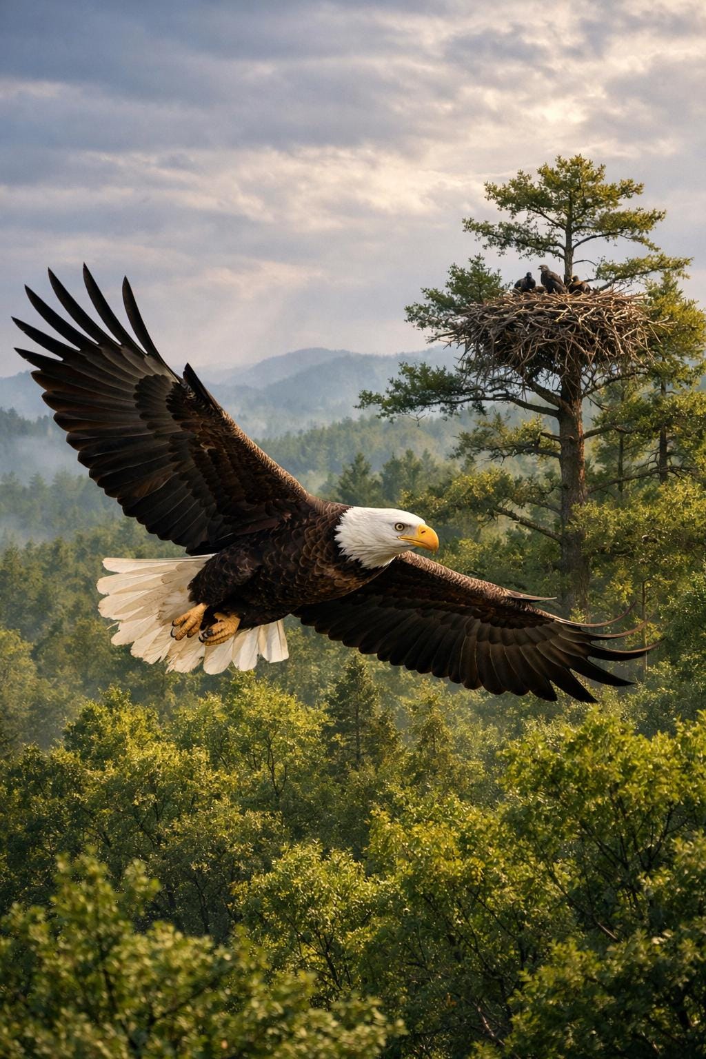 Bald Eagle Flying Wall Art, Eagle in Flight Wildlife Art, Realistic Bird Wall Decor, Nature Printable Digital Download