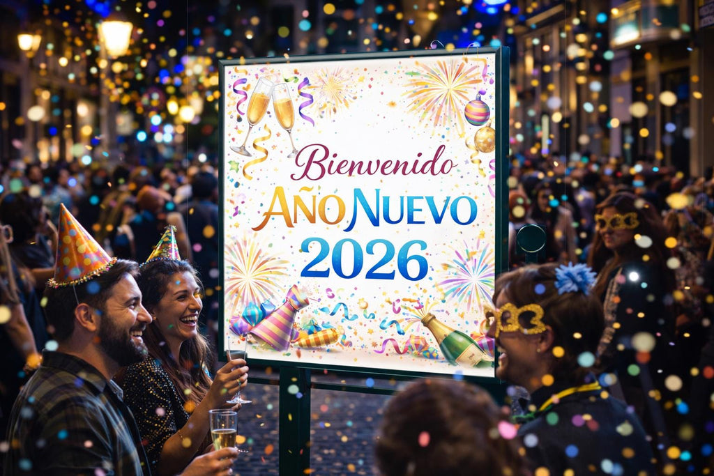 Bienvenido Año Nuevo 2026 Banner Printable | Spanish New Year Banner | Festive Holiday Header | Digital Download Party Decor