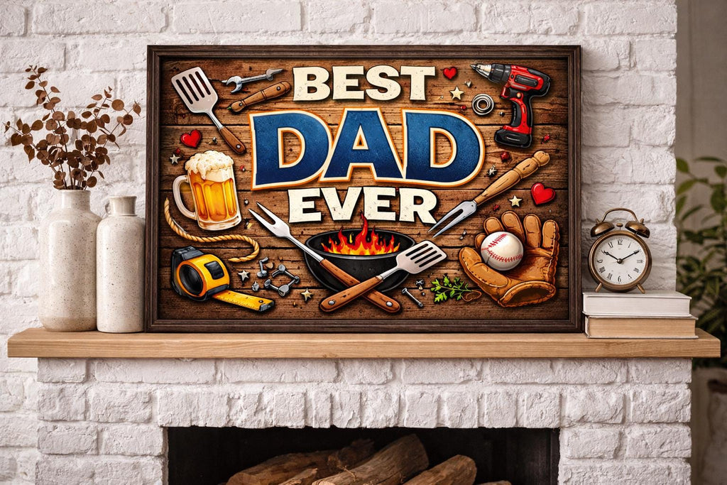 Dad Ever Rustic Man Cave Art, Father's Day Gift (Digital Download