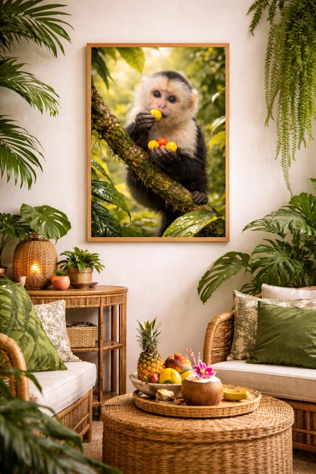 Capuchin Monkey Art | Tropical Rainforest Wildlife Art (Digital Download)
