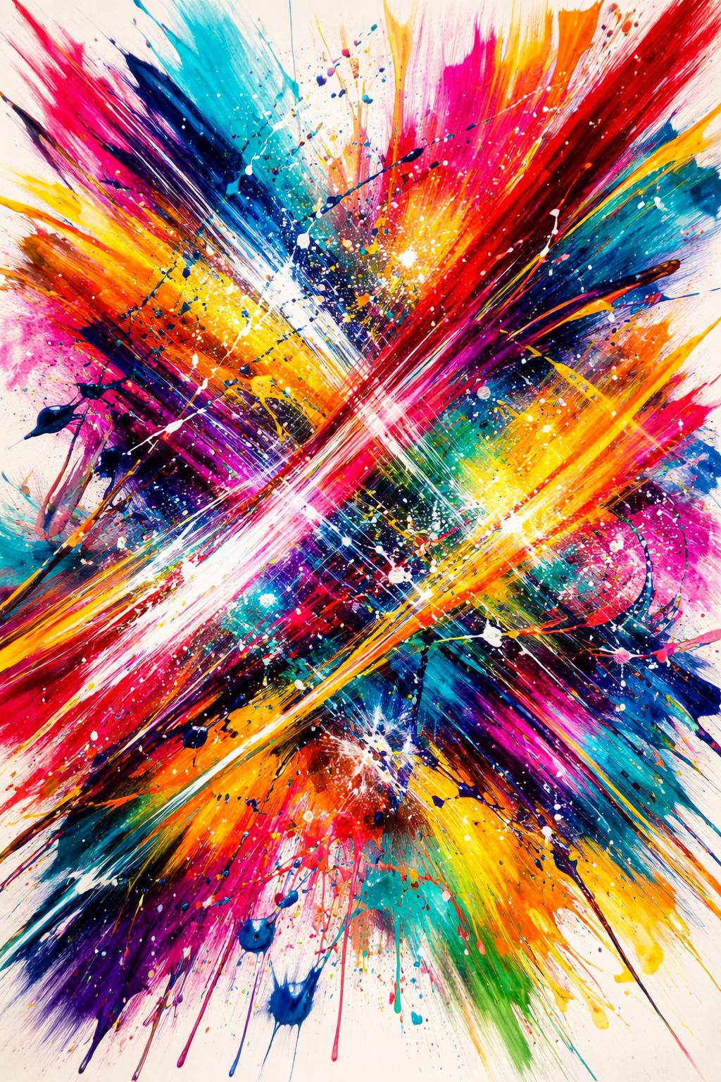 Abstract Scribble Wall Art Printable | Colorful Paint Slash Art | Modern Expressionist Abstract | Bold Statement Wall Decor