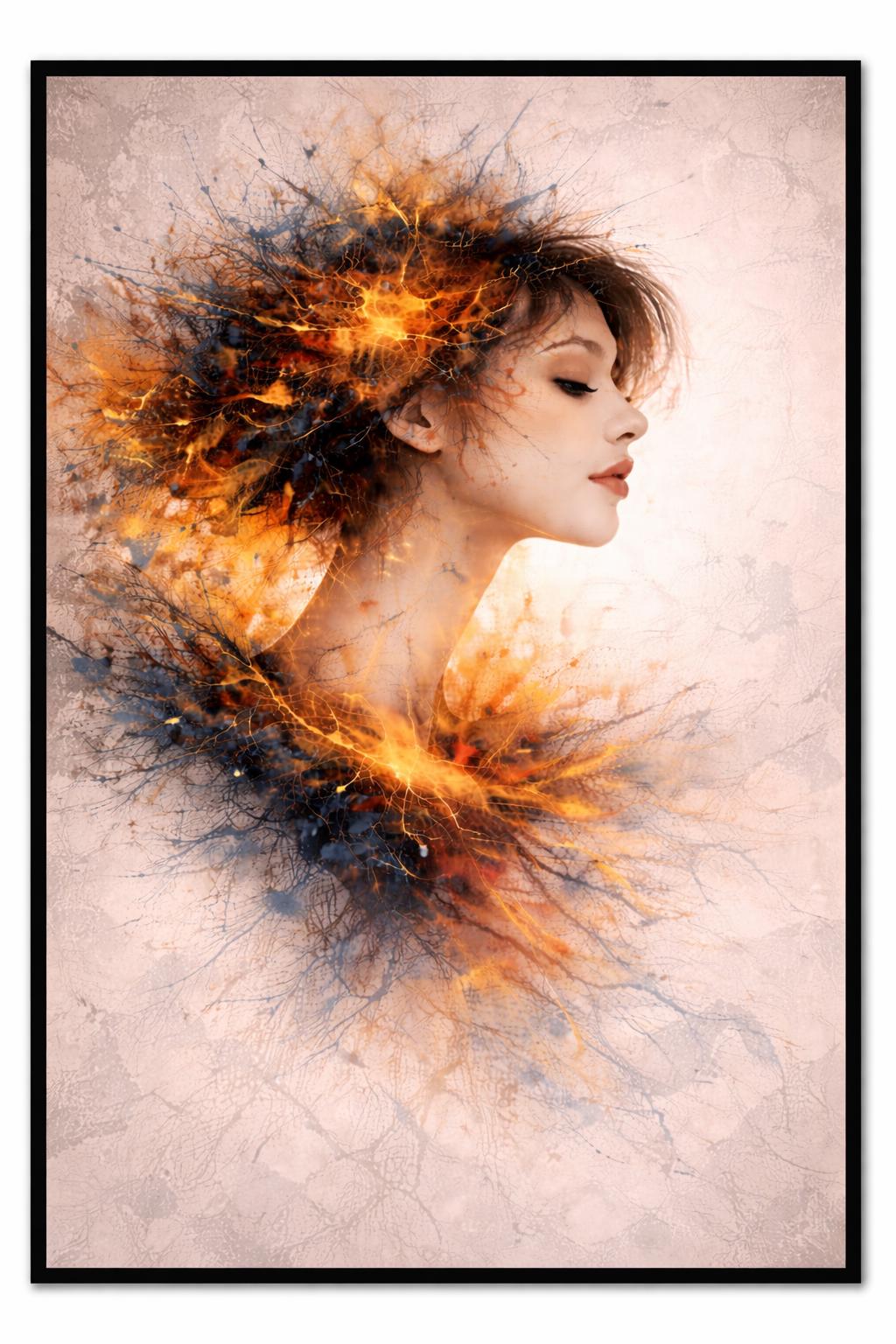 Abstract Woman Profile Wall Art | Right Facing Portrait | Modern Emotional Art | Contemporary Printable Wall Decor