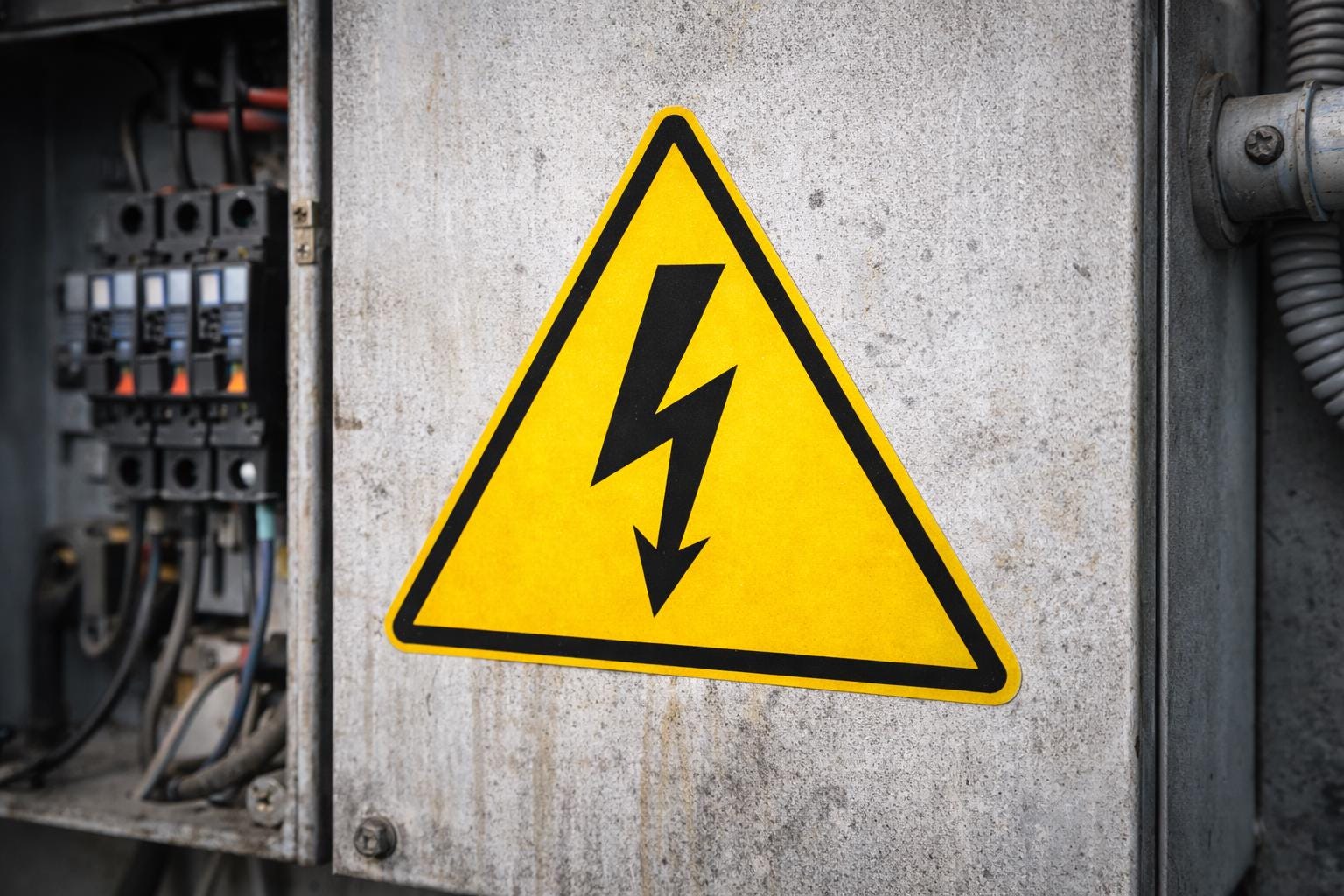 High Voltage Warning Sign Printable | Electrical Hazard Wall Art | Industrial Safety Poster | Yellow Lightning Bolt Sign | Digital Download