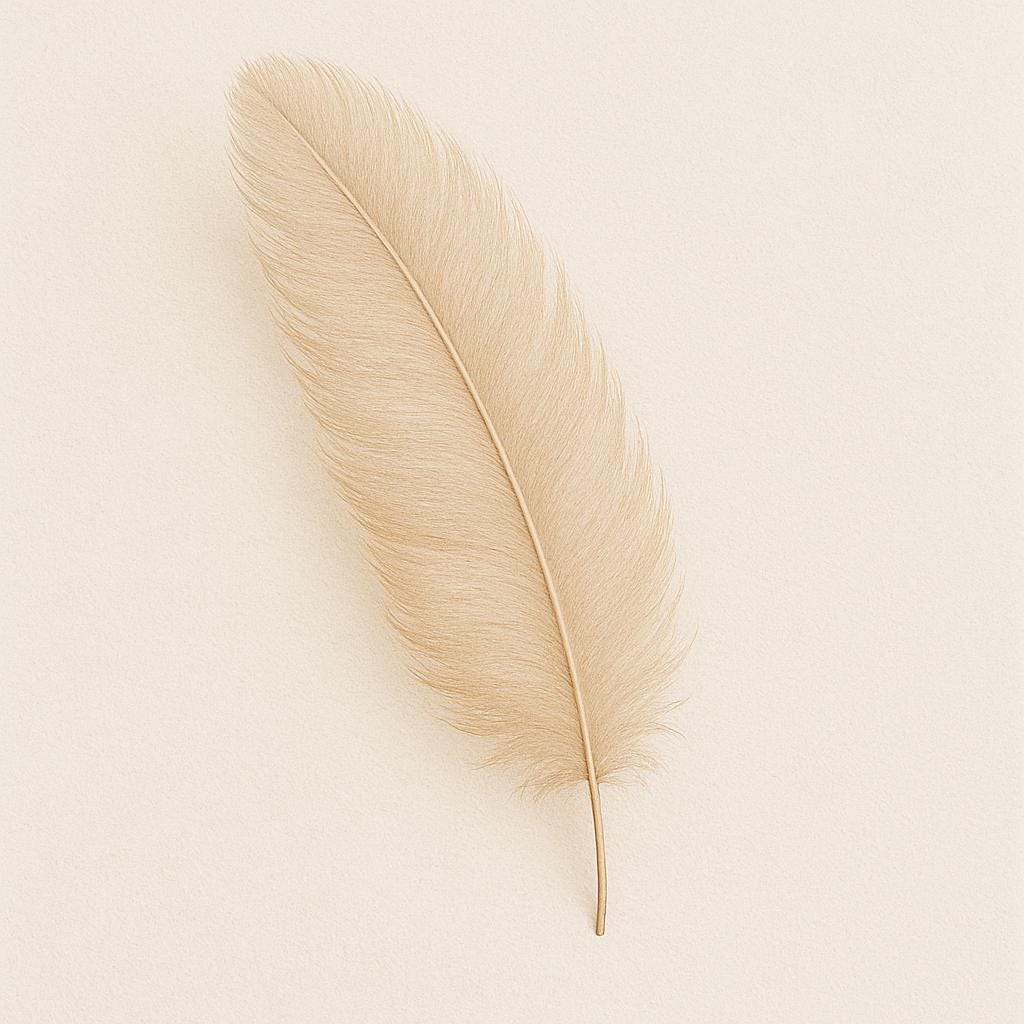 Beige Feather Print | Minimalist Scandinavian Wall Art (Digital Download)