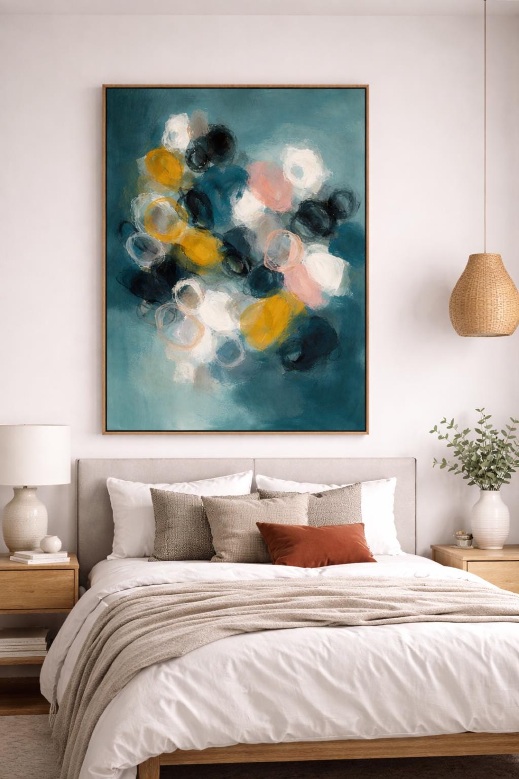 Abstract Teal Wall Art, Modern Expressionist Printable, Contemporary Blue Artwork, Minimal Abstract Digital Download