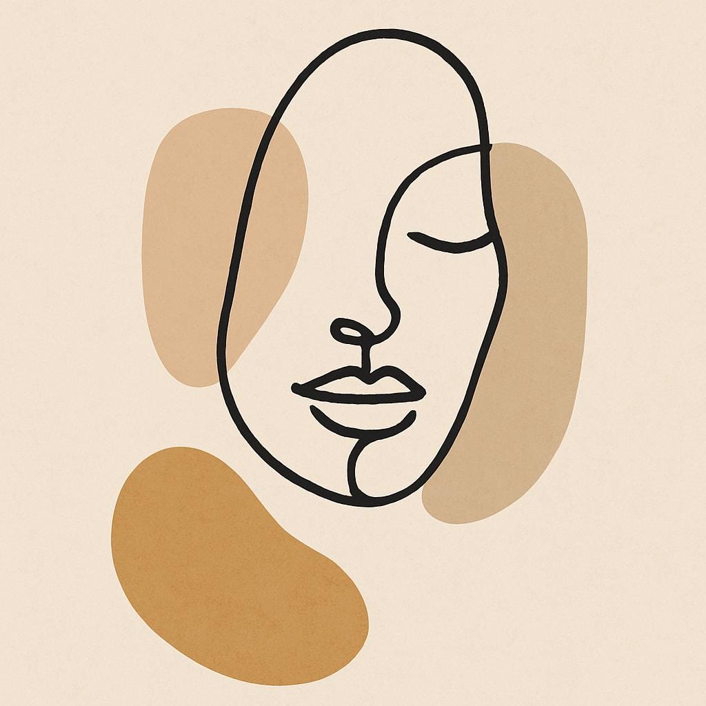 Abstract Face Line Art Print | Neutral Minimalist Decor (Digital Download)