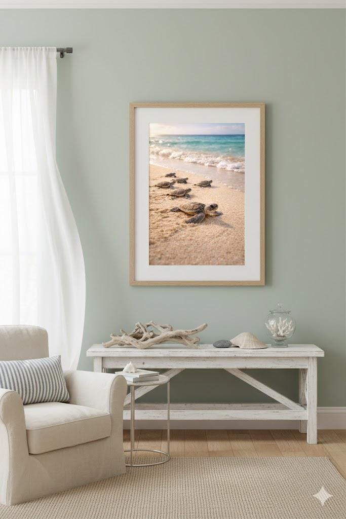Baby Sea Turtles Coastal art | Ocean Nursery Art (Digital Download)