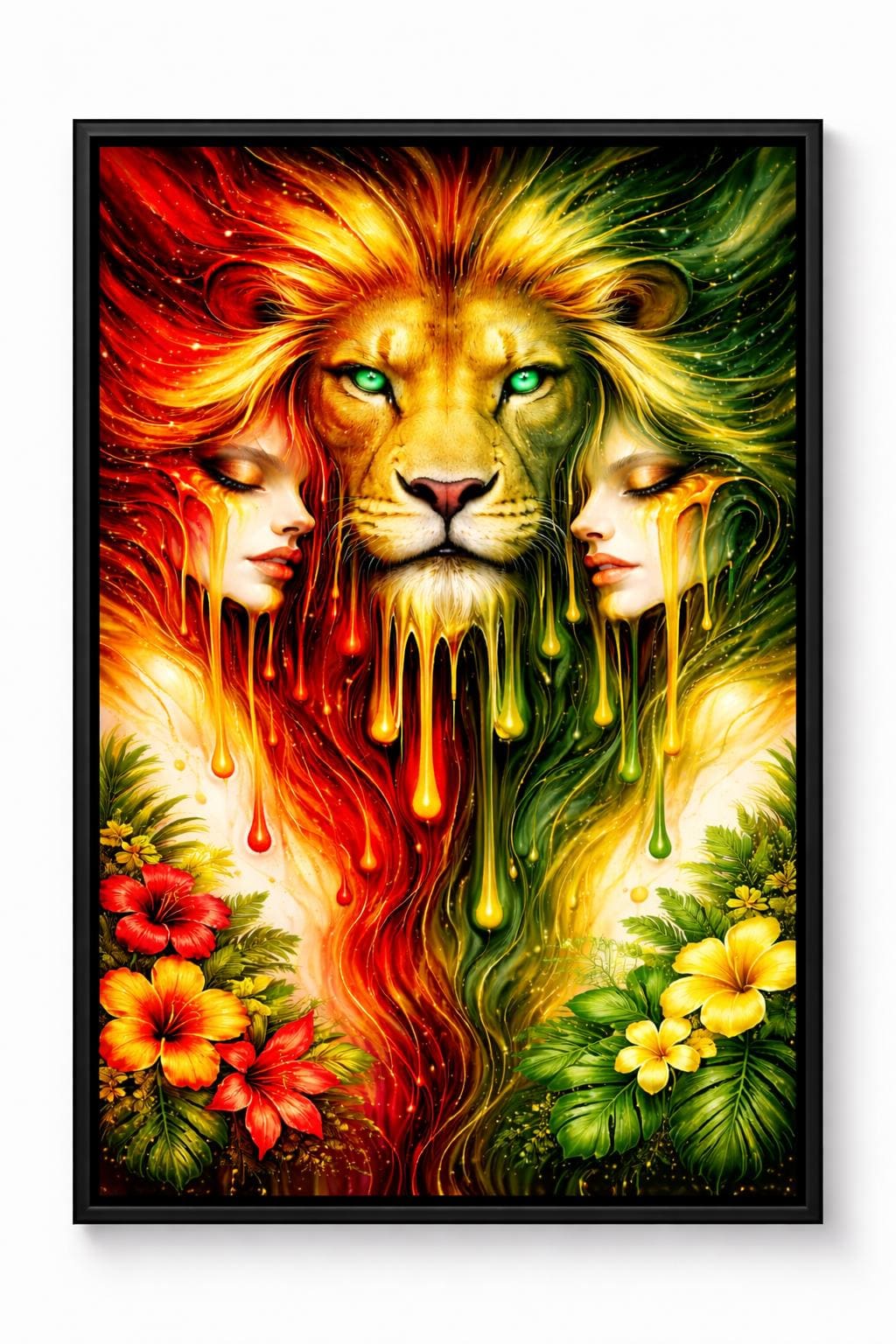 Reggae Lion Wall Art Printable, Rasta Lion Digital Download, Red Yellow Green Lion Art, Afro Caribbean Home Decor, Instant Download Poster