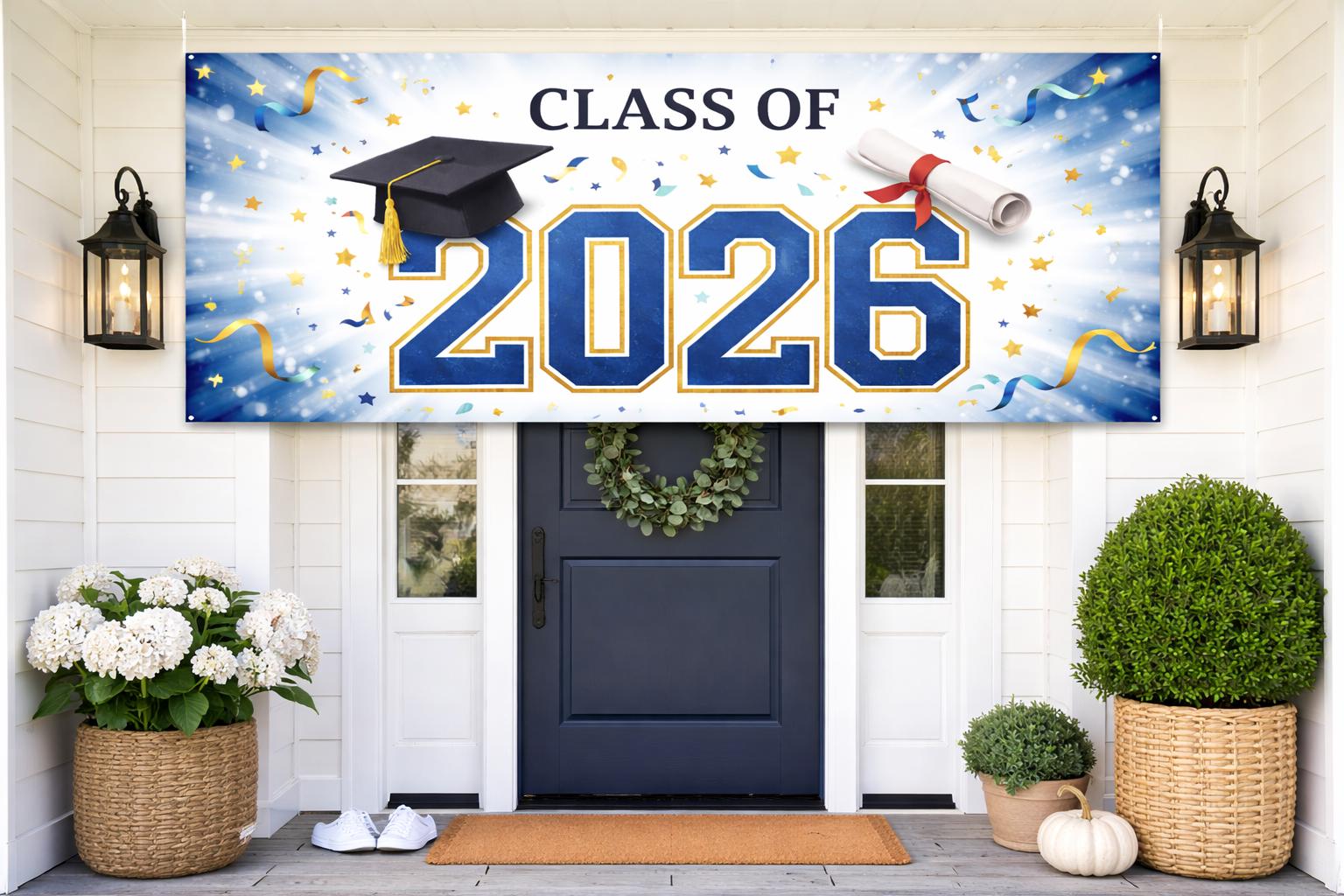 Graduation 2026 Banner Printable, Class of 2026 Graduation Party Banner, Congrats Grad Decor, Instant Download