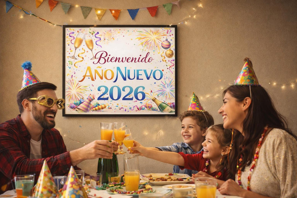 Bienvenido Año Nuevo 2026 Banner Printable | Spanish New Year Banner | Festive Holiday Header | Digital Download Party Decor