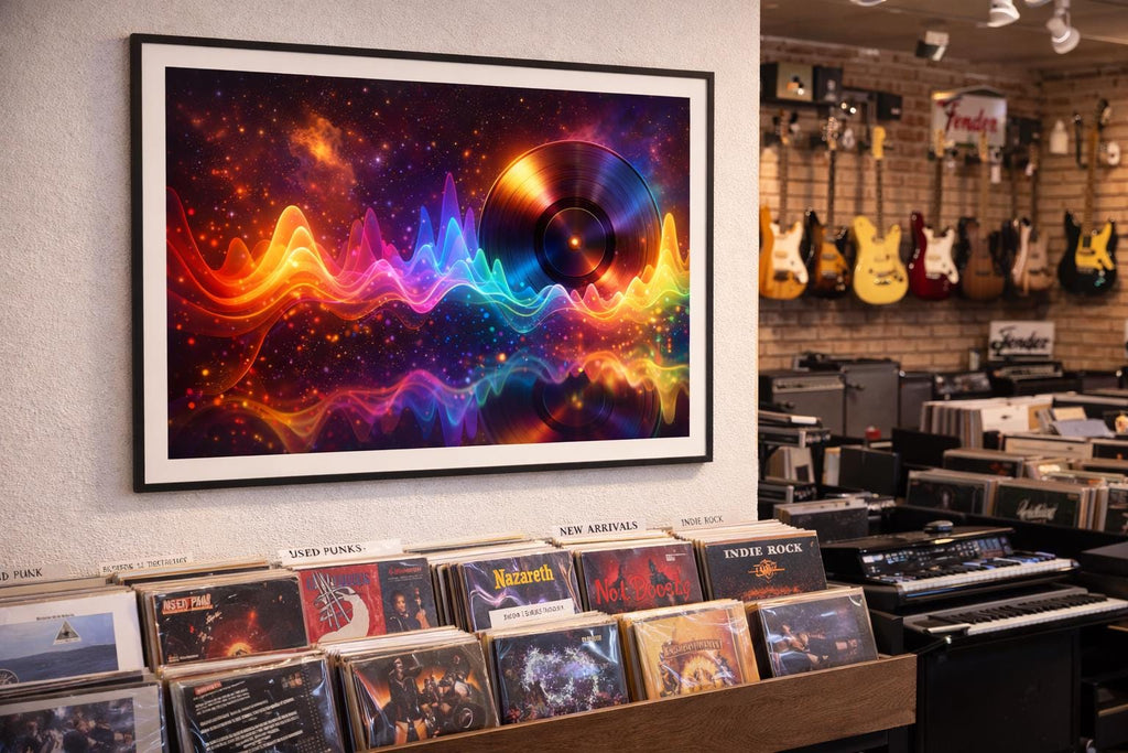 Abstract Sound Wave Wall Art | Alien Music Artwork | Vinyl Record Art Print | Psychedelic Music Decor | Digital Download