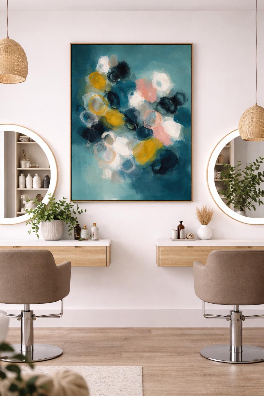 Abstract Teal Wall Art, Modern Expressionist Printable, Contemporary Blue Artwork, Minimal Abstract Digital Download