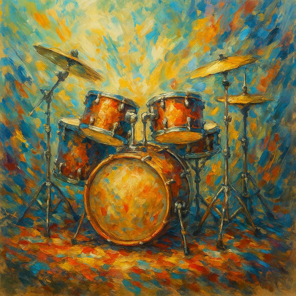 Abstract Drum Painting • Colorful Music Room Art (Printable)