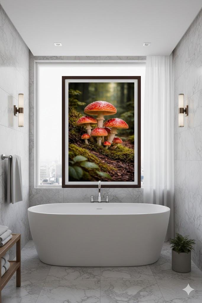 Fly Agaric Mushroom Wall Art Printable | Amanita Muscaria Fungi Art | Red Toadstool Forest Decor | Cottagecore Wall Art | Instant Download