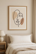 Abstract Face Line Art Print | Minimalist Earthy Decor (Digital Download)