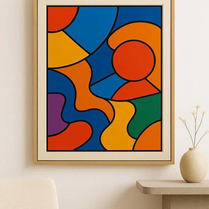 Colorful Abstract Geometric Art, Mid-Century Modern (Digital Download)