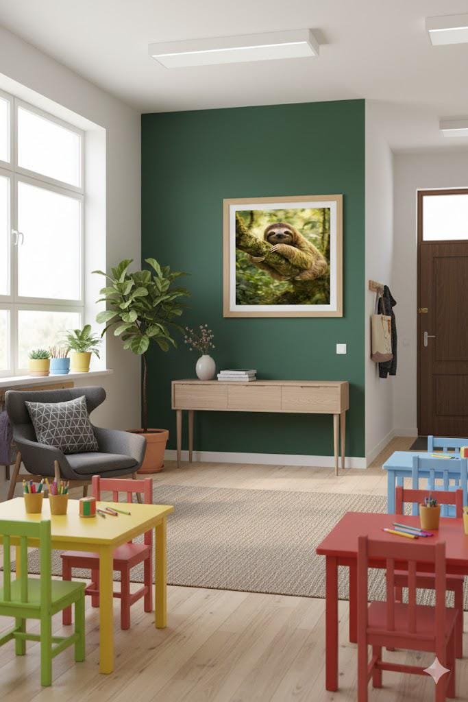 Calm Sloth Jungle Art | Kids Nursery Wildlife Art (Digital Download)