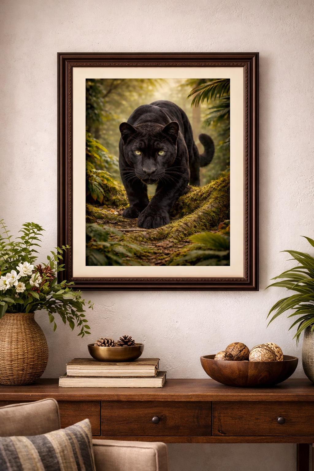 Black Panther Wall Art | Realistic Panther Artwork | Jungle Wildlife Decor | Big Cat Art Print | Digital Download