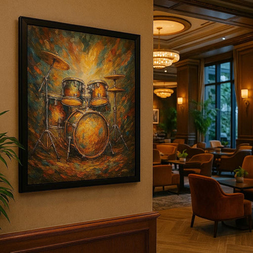 Abstract Drum Painting • Colorful Music Room Art (Printable)