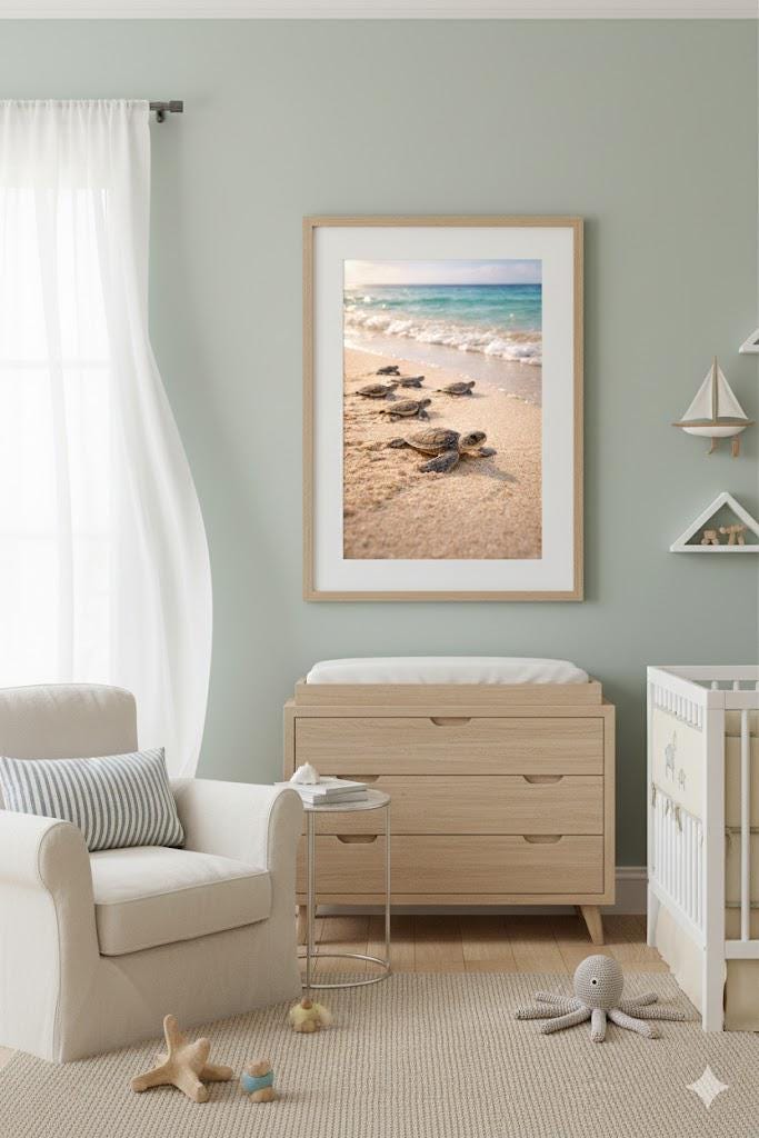 Baby Sea Turtles Coastal art | Ocean Nursery Art (Digital Download)
