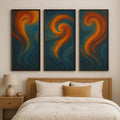 Abstract Triptych Wall Art Set – 3 Piece Swirl Painting | Modern Home Decor | Large Digital Download