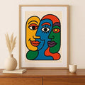 Abstract Faces Art Print | Colorful Psychedelic Illustration (Digital Download)