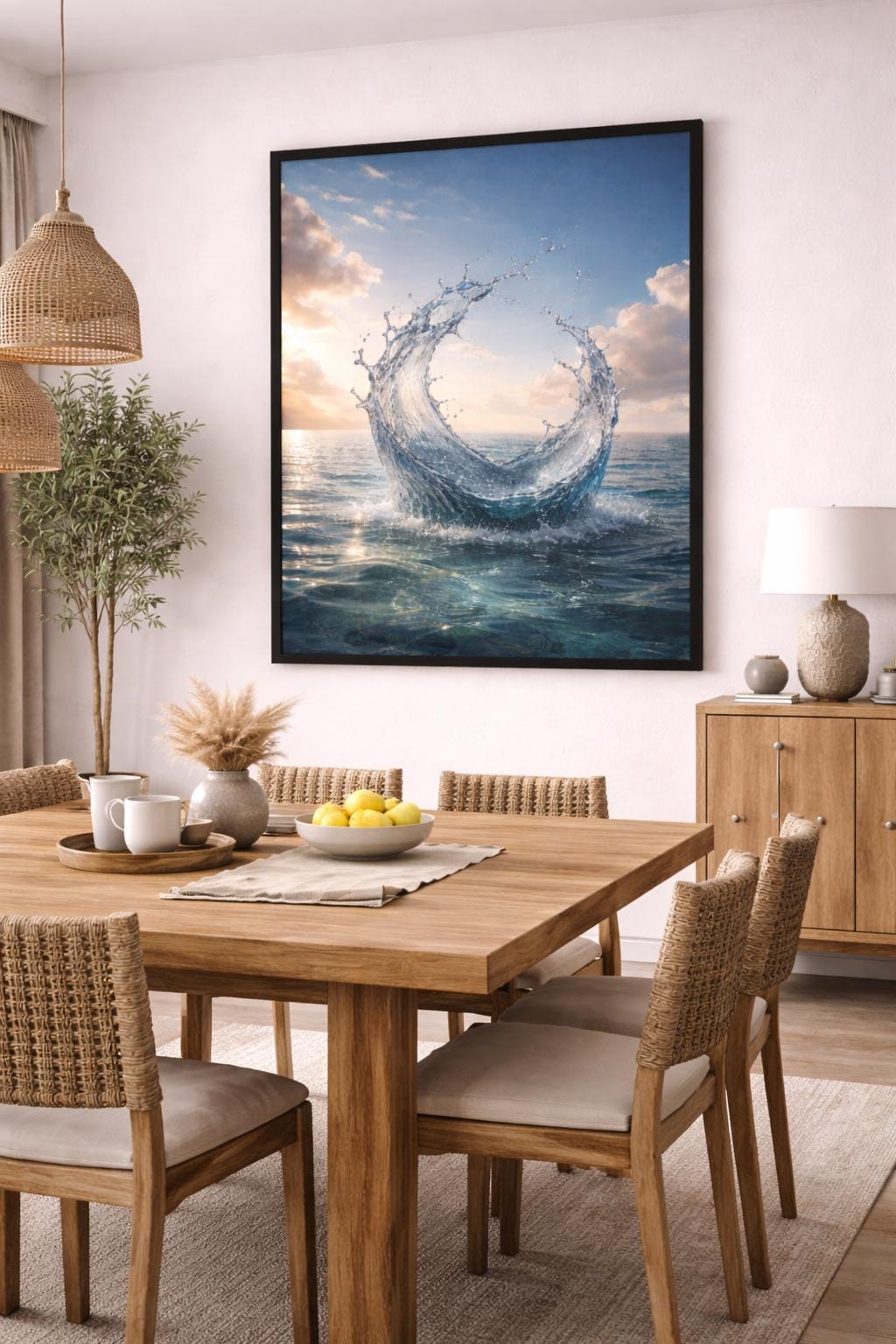 Frozen Water Splash Wall Art, Ocean Wave Freeze Frame, Modern Coastal Photography, Serene Nature Printable Art