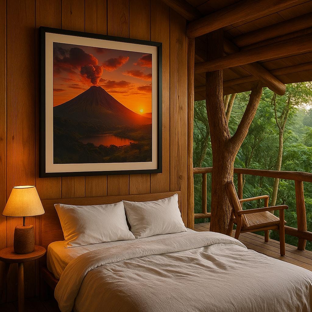 Arenal Volcano Sunset Art Print • Costa Rica Tropical Landscape