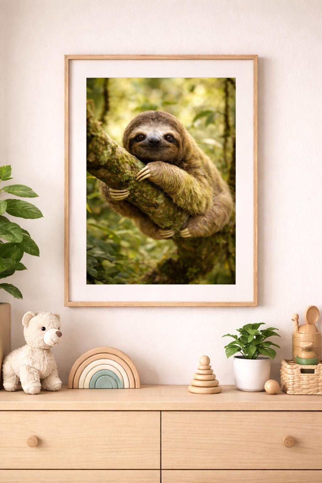 Calm Sloth Jungle Art | Kids Nursery Wildlife Art (Digital Download)