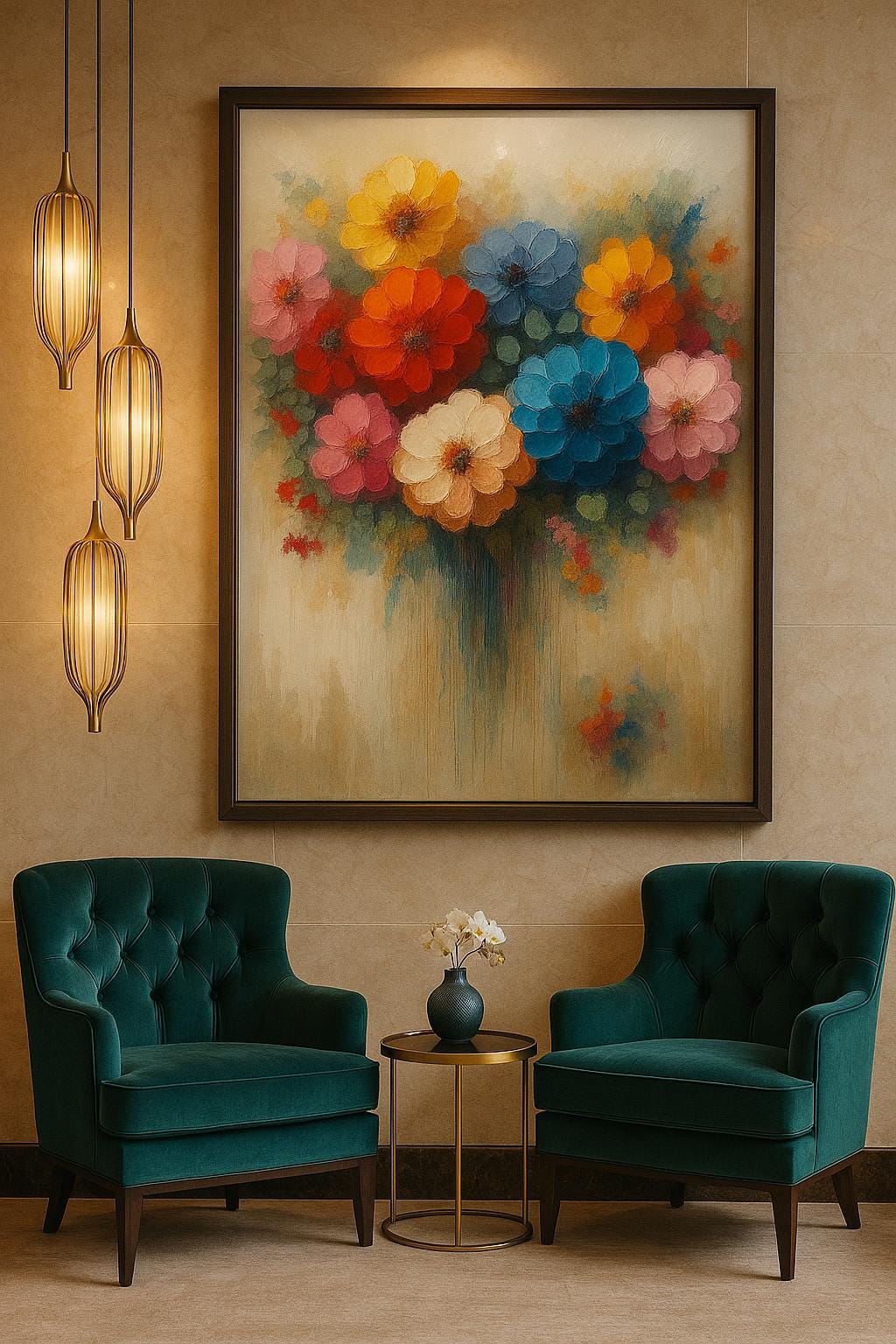 Impasto Flower Painting Print | Colorful Floral Bouquet (Digital Download)