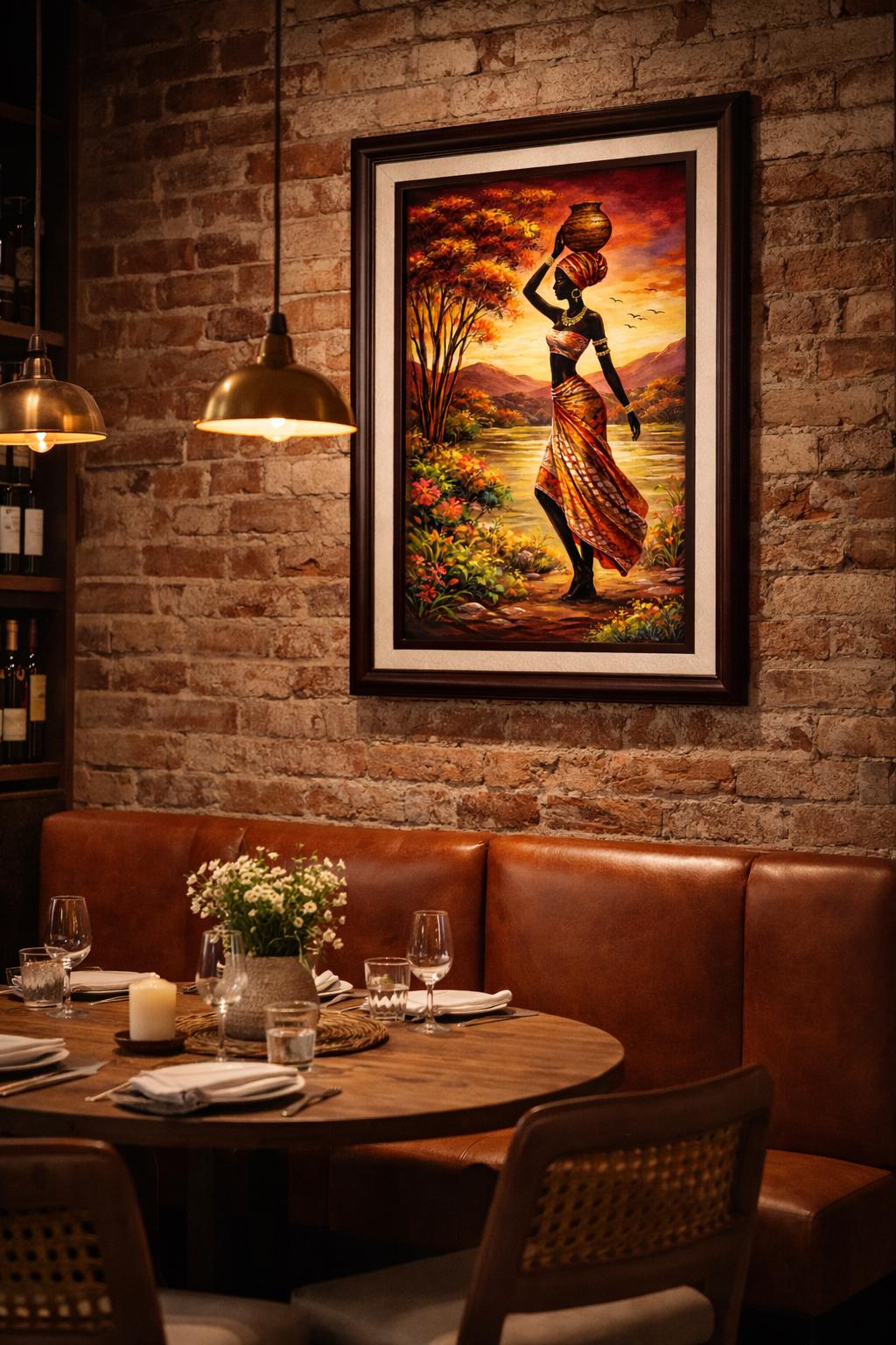 African Woman Sunset Painting | Afrocentric Home Decor (Digital Download)