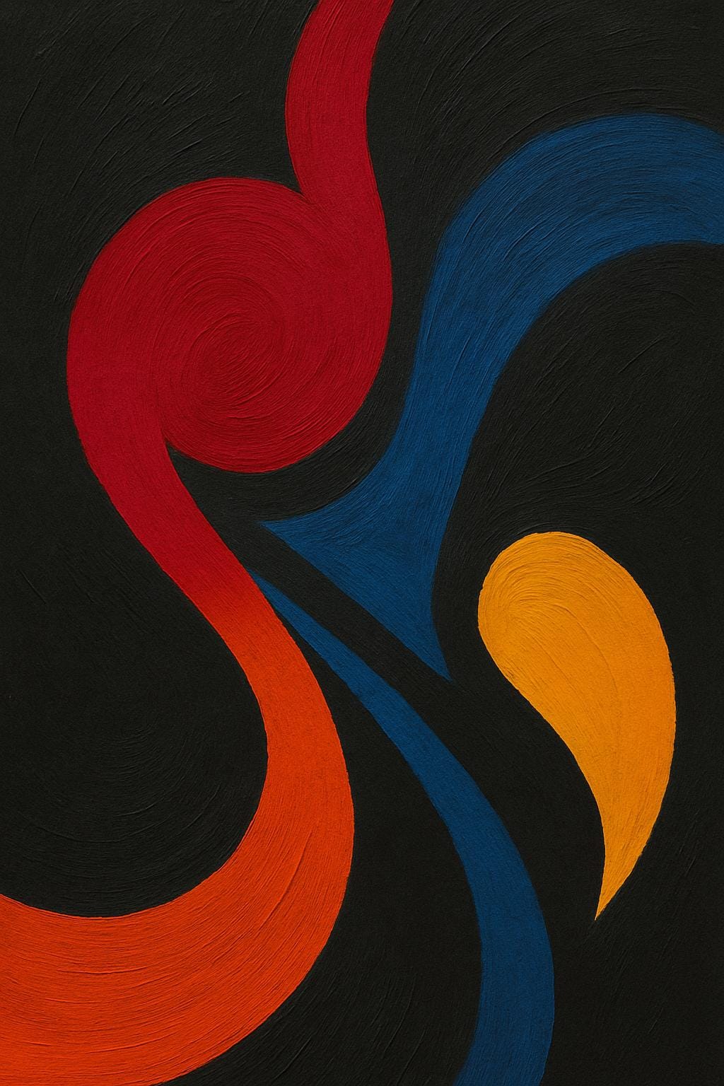 Bold Abstract Wall Art | Black Background Modern Art | Colorful Statement Printable Decor