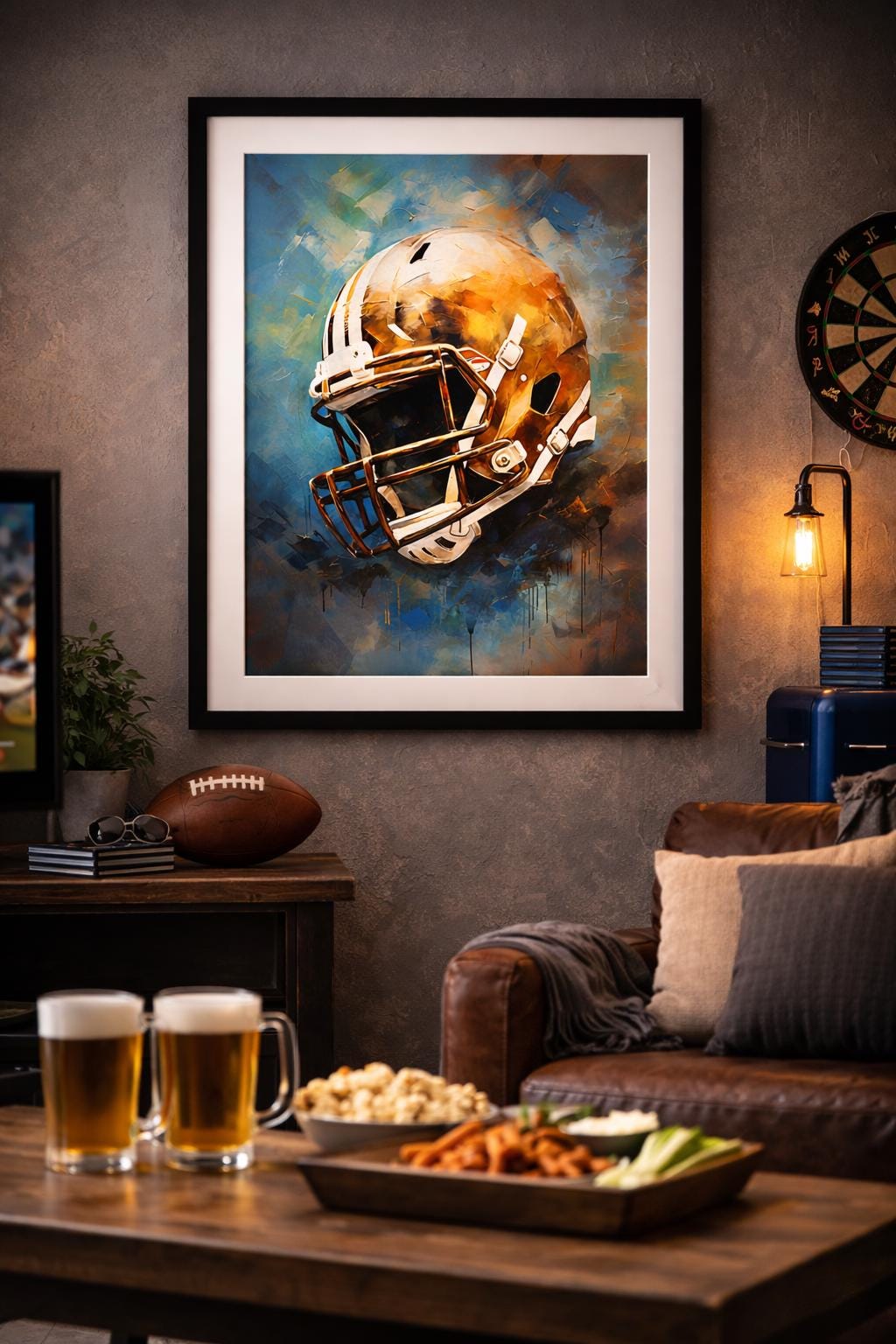 Football Helmet Wall Art Printable, Modern Sports Decor, Man Cave Football Art, Game Room Wall Art, Instant Download