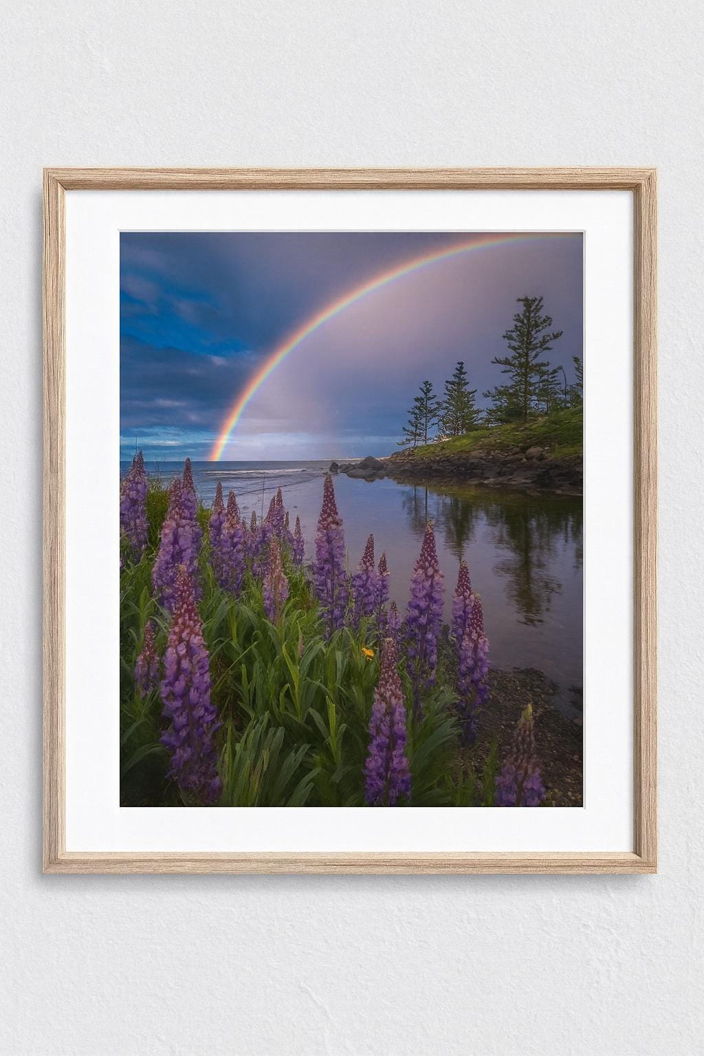 Breathtaking landscape with rainbow.