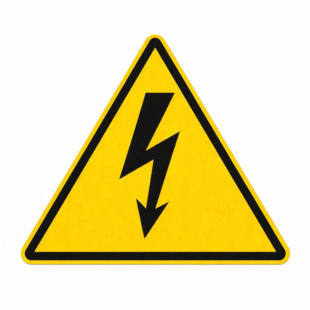 High Voltage Warning Sign Printable | Electrical Hazard Wall Art | Industrial Safety Poster | Yellow Lightning Bolt Sign | Digital Download