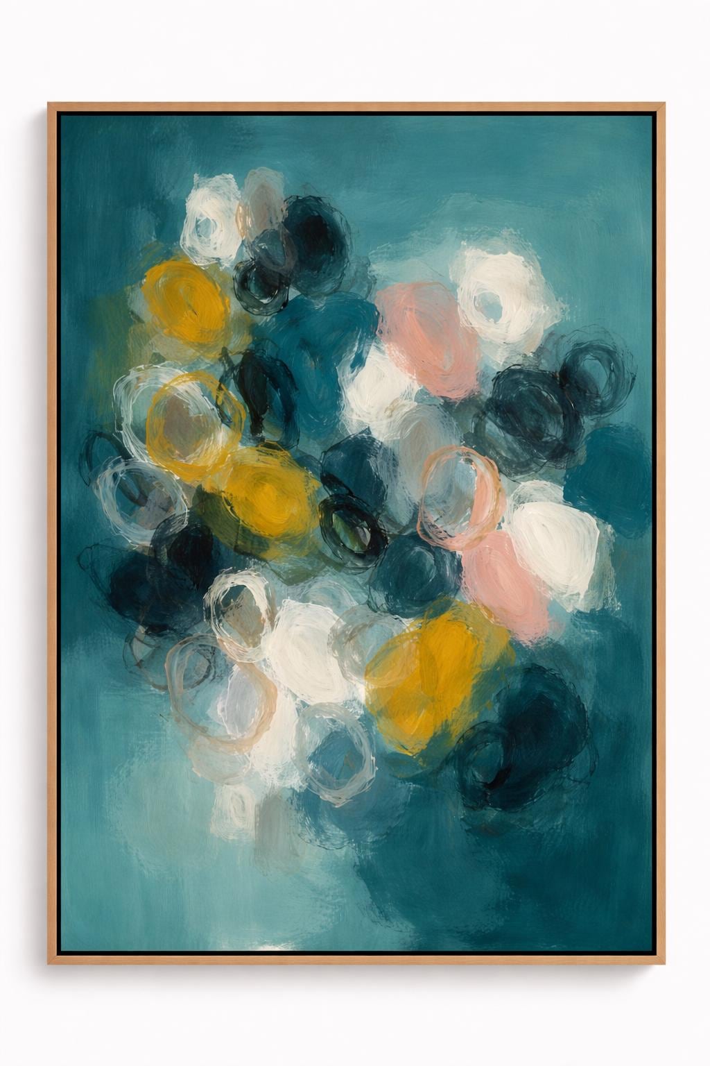 Abstract Teal Wall Art, Modern Expressionist Printable, Contemporary Blue Artwork, Minimal Abstract Digital Download